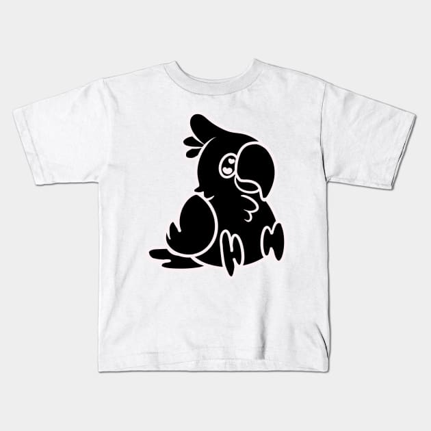 Lineart Cockatoo Kids T-Shirt by OrangeRamphasto